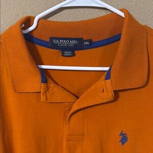 U.S. Polo Assn. Orange Polo Shirt with Navy Trim